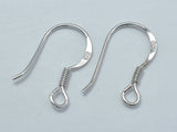 10pcs 925 Sterling Silver Earwire, Earring Hook, Fishhook, 15x10mm, 0.63mm(22gauge), 3mm Coil-Metal Findings & Charms-BeadBeyond