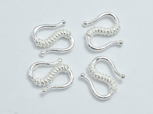 4pcs 925 Sterling Silver S Hook Clasps, S Hook Clasps Connector, 12x8mm-BeadBeyond