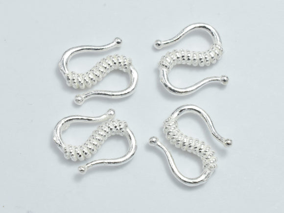 4pcs 925 Sterling Silver S Hook Clasps, S Hook Clasps Connector, 12x8mm-BeadBeyond