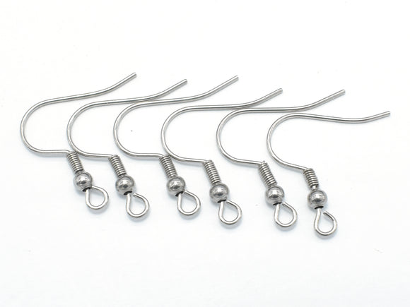 Stainless Steel Earring Hooks, 19mm, 25 pairs-Metal Findings & Charms-BeadBeyond