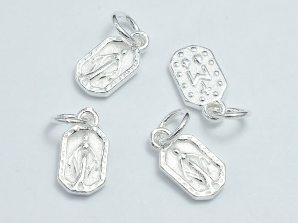 2pcs 925 Sterling Silver Charms, Mother Mary Charm, 9.5x6.4mm-BeadBeyond