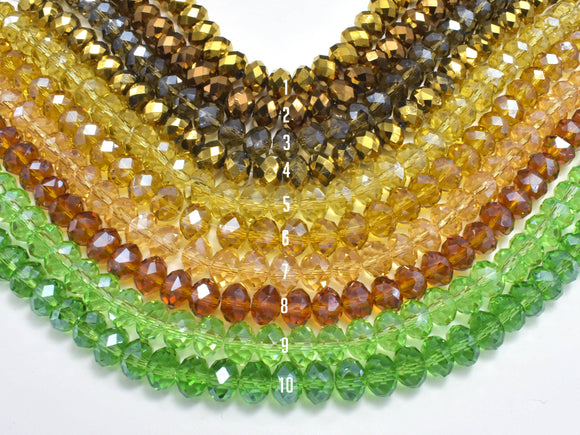 2 strands Crystal Glass Beads, 6x8mm Faceted Rondell Beads, 8 Inch-Pearls & Glass-BeadBeyond