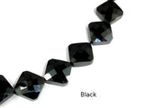 CZ bead, 9 x 9mm Faceted Diamond-Cubic Zirconia-BeadBeyond