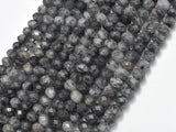 Black Rutilated Quartz Beads, 4x5.5mm Faceted Rondelle-Gems:Assorted Shape-BeadBeyond