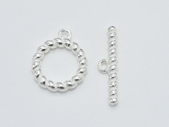 1set 925 Sterling Silver Toggle Clasps, Loop 13.5mm, Bar 20mm-BeadBeyond