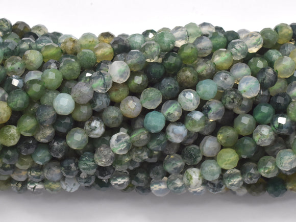 Moss Agate Beads, 3.6mm Micro Faceted Round-Gems: Round & Faceted-BeadBeyond