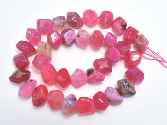 Agate Beads-Pink, 11x14mm Faceted Nugget Beads-BeadBeyond