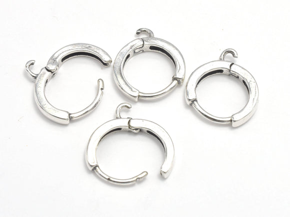 2pcs 925 Sterling Silver Earring Hoops, 12mm-Metal Findings & Charms-BeadBeyond