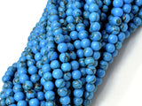 Turquoise Howlite Beads, Blue, 4mm Round Beads-Gems: Round & Faceted-BeadBeyond