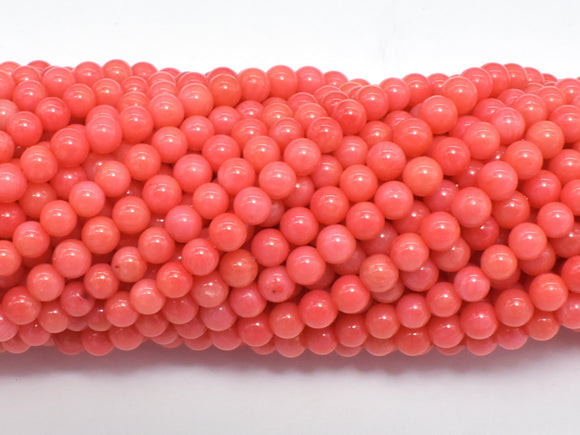 Salmon Pink Coral Beads, Angel Skin Coral, Round, 4mm-Gems: Round & Faceted-BeadBeyond