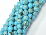 Shell Turquoise Howlite-Blue, 8mm (8.5mm), Round-BeadBeyond