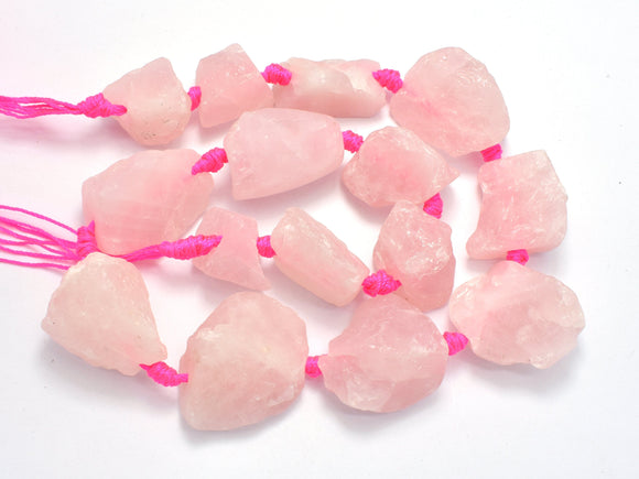 Raw Rough Rose Quartz, (16-25)x(16-30)mm, Nugget-BeadBeyond