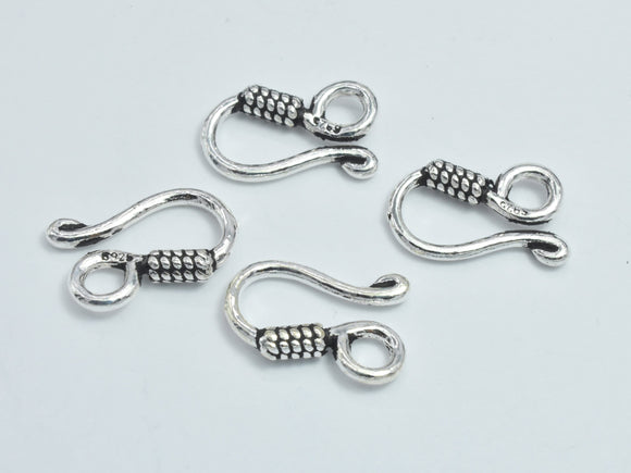 2pcs 925 Sterling Silver S Clasps - Antique Silver, S Hook Clasp Connector, S Clasps, 15x9mm-BeadBeyond