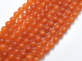 Jade - Orange, 8mm, Round, 15 Inch-BeadBeyond