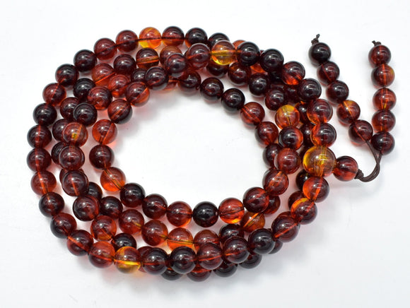 Amber Resin-Red, 8mm Round Beads, 33 Inch, Approx 108 beads-Gems: Round & Faceted-BeadBeyond