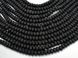 Black Lava Beads, 5x8mm Rondelle Beads-Gems:Assorted Shape-BeadBeyond