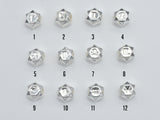 1pc 925 Sterling Silver Astrology Sign Beads, 7.8mm, Hexagon Beads, Zodiac Sign Beads, Big Hole 2.8mm-BeadBeyond