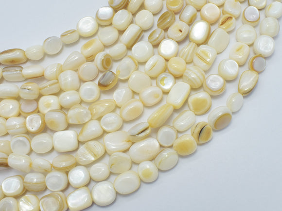 Mother of Pearl Beads, MOP, Creamy White 6-9mm Nugget-BeadBeyond