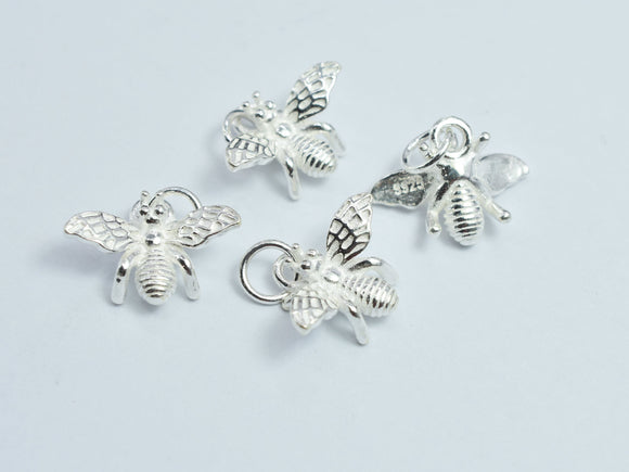 2pcs 925 Sterling Silver Charms, Honey Bee Charms, 14x11mm-BeadBeyond