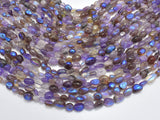 Mystic Coated Super Seven Beads, Cacoxenite Amethyst, AB Coated, 6x8mm Nugget-Gems: Nugget,Chips,Drop-BeadBeyond