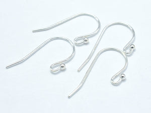 10pcs 925 Sterling Silver Ear Wire, Earring Hook, Fishhook, 18x10mm-Metal Findings & Charms-BeadBeyond