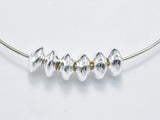 10pcs 925 Sterling Silver Spacers, 6x3mm Saucer Beads-Metal Findings & Charms-BeadBeyond