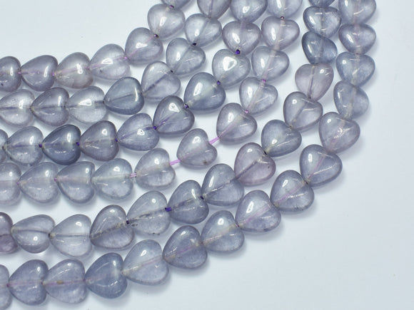 Jade - Gray 12mm Heart Beads-BeadBeyond