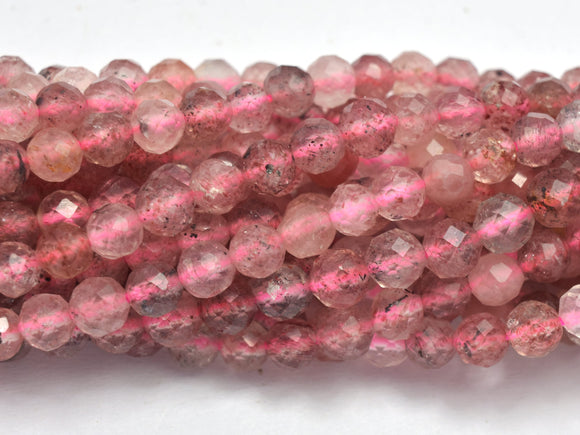 Strawberry Quartz 4mm Micro Faceted Round-BeadBeyond