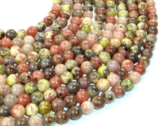 Spicy Jasper Beads, Plum Blossom Jasper, 6mm Round Beads-Gems: Round & Faceted-BeadBeyond