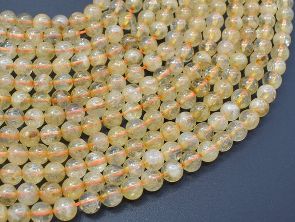 Citrine Beads, 6mm(6.2mm) Round Beads-Gems: Round & Faceted-BeadBeyond