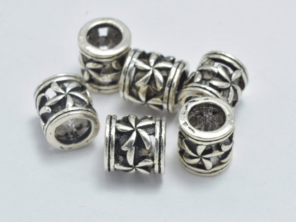 4pcs 925 Sterling Silver Beads-Antique Silver, 5.8x6mm Filigree Tube Bead-Metal Findings & Charms-BeadBeyond