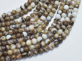 Banded Agate, Striped Agate, Brown, 6mm Round-BeadBeyond