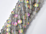 Matte Mystic Aura Quartz-Rainbow, 8mm Round-Gems: Round & Faceted-BeadBeyond