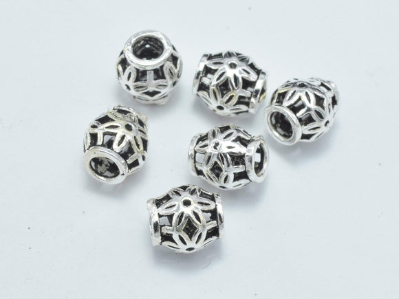 6pcs 925 Sterling Silver Beads-Antique Silver, Filigree Drum Beads, Spacer Beads, 5.8x6mm-Metal Findings & Charms-BeadBeyond