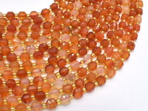 Carnelian Beads, 6mm Faceted Prism Double Point Cut-Gems: Round & Faceted-BeadBeyond