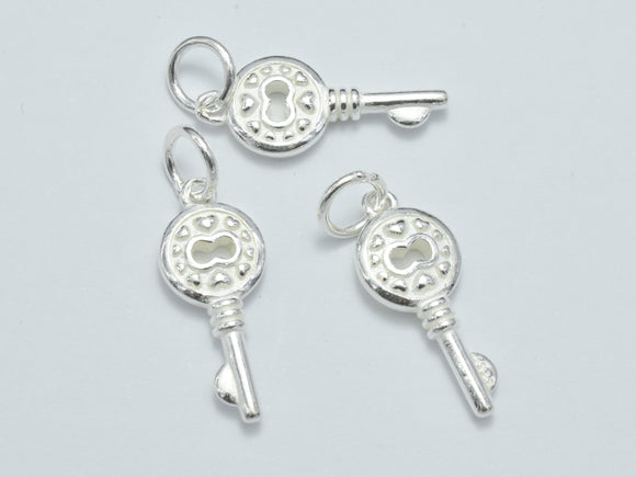 1pc 925 Sterling Silver Charms, Key Charms, 20x8mm-BeadBeyond