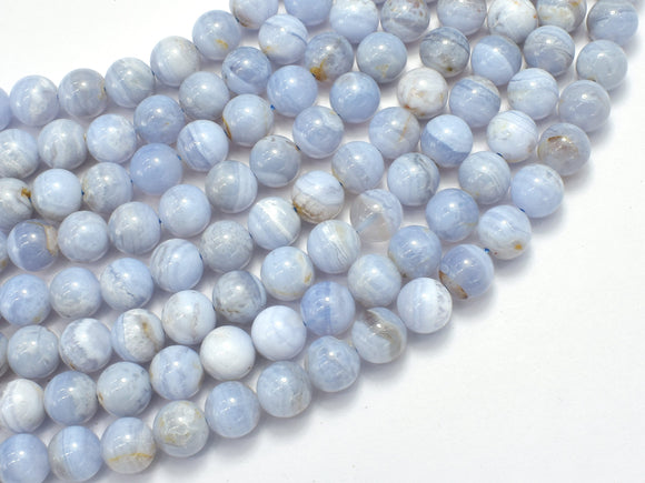 Blue Chalcedony, Blue Lace Agate, 8mm Round-BeadBeyond