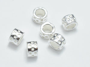 8pcs 925 Sterling Silver Beads, 4.5x3mm Tube Beads, Big Hole Beads, Spacer Beads-BeadBeyond