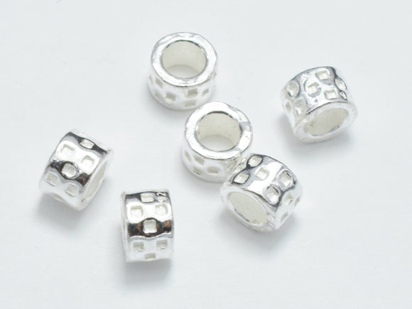 8pcs 925 Sterling Silver Beads, 4.5x3mm Tube Beads, Big Hole Beads, Spacer Beads-BeadBeyond