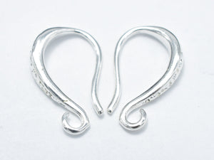 10pcs Earing Hooks, Fishhook, Silver Plated, 9x15mm, Hole 1.5mm-Metal Findings & Charms-BeadBeyond