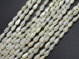 Mother of Pearl, MOP, White, 5x9mm Teardrop-BeadBeyond