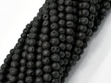 Black Lava Beads, Round, 4mm-Gems: Round & Faceted-BeadBeyond