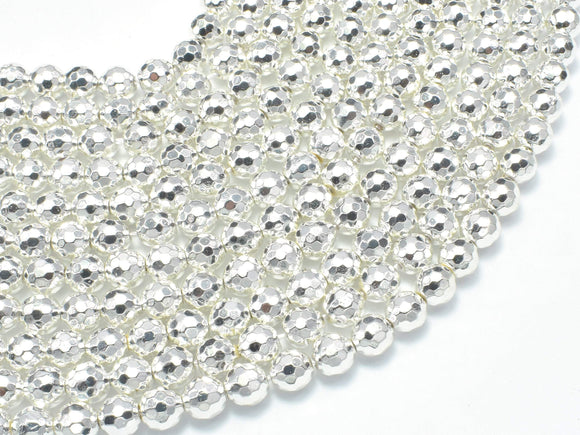 Hematite Beads-Silver, 6mm Faceted Round-Gems: Round & Faceted-BeadBeyond