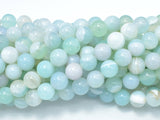 Banded Agate Beads, Striped Agate, Light Blue, 8mm Round Beads-Agate: Round & Faceted-BeadBeyond