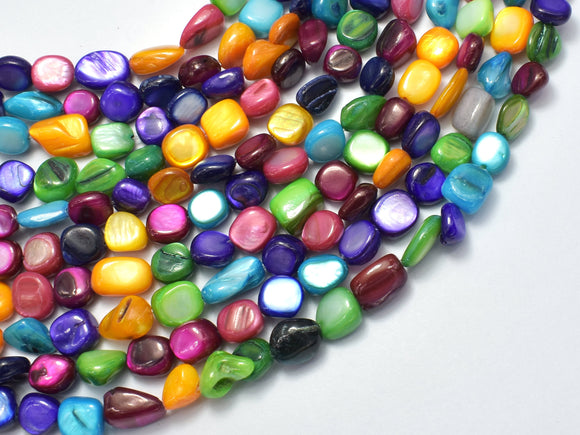 Mother of Pearl Beads, MOP, Multi Color 6-9mm Nugget-BeadBeyond