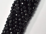 Black Tourmaline Beads, 6mm (6.6mm) Faceted Round-Gems: Round & Faceted-BeadBeyond