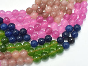 Jade - Multi Color, 8mm, Round, 15 Inch-BeadBeyond