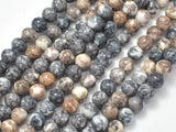 Rain Flower Stone, Gray & Brown, 6mm (6.5mm)-Gems: Round & Faceted-BeadBeyond