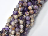 Chevron Amethyst Beads, 8mm Round-Gems: Round & Faceted-BeadBeyond