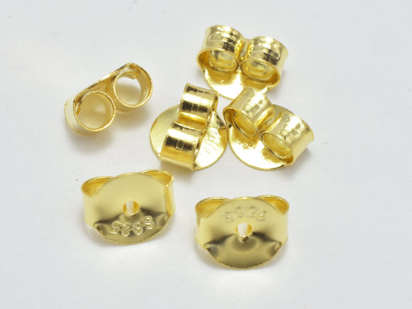20pcs 24K Gold Vermeil Ear Nuts, 925 Sterling Silver Ear Nuts, Butterfly Backings-Metal Findings & Charms-BeadBeyond